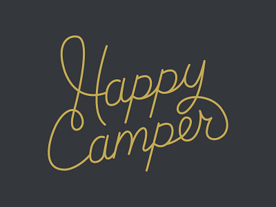 Happy Camper camp camping hand lettering logo outdoors script type typography