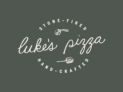 Luke's Pizza food handlettering illustration logo pizza restaurant script vector