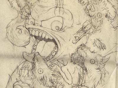 Devour character character design devour illustration monster pencil sketch wolf