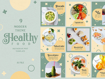 instgram post modern theme healthy food