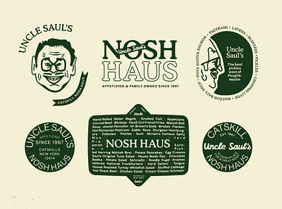 Uncle Saul's Nosh Haus badge design badge logo logo set retro logo vintage badge