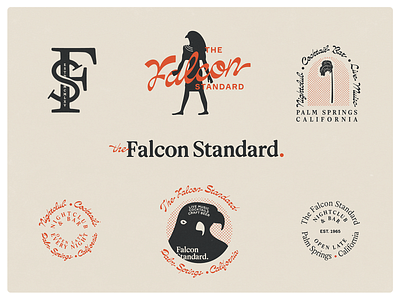 The Falcon Standard badge design branding branding elements distressed distressedunrest logo set retro logo typography vintage badge