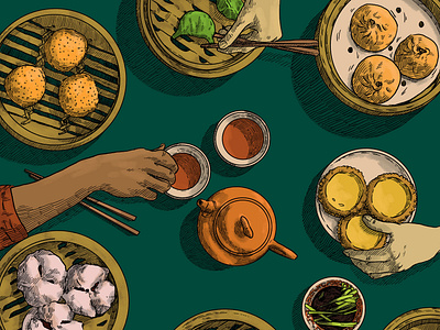 Dimsum digital illustration digitalart dimsum food illustration woolhiser