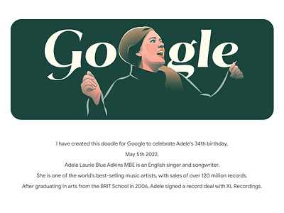 Google Doodle abhishek paste adele doodle girl google googledoodle illustration singer ui vector