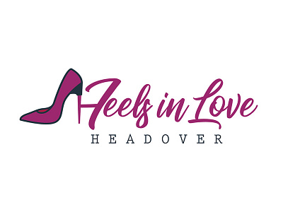 Heels In Love conceptual creative fashion hand drawn heel logo logo design pink style women fashion