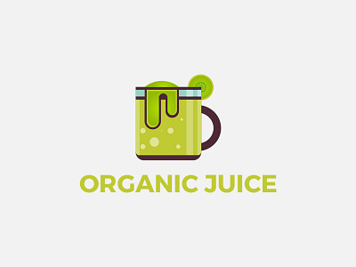 Organic Juice design greenish logo organic logo.health