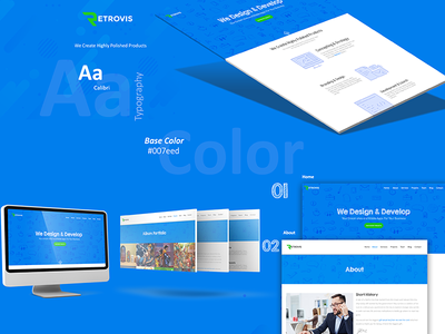 Retrovis Web Design for App Development Company branding clean creative design dark blue homepage minimal uidesign user interface webdesign website