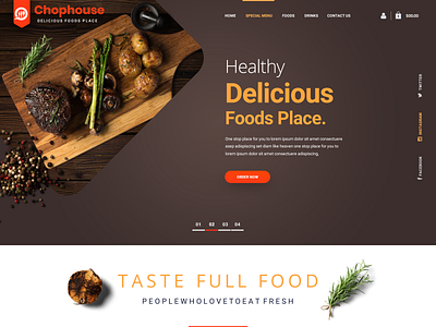 Chophouse Restaurant Website Home Page Design