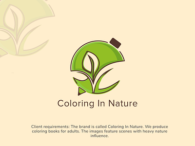 Nature Logo design adultcoloring beauty logo books colors leaves logo design logo designs logodesign nature nature logo nutrition therapy treatment vector illustration wellness logo writers yoga logo