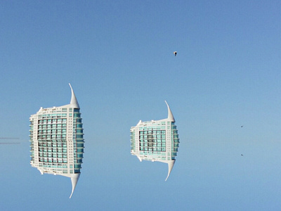 Flying cities conceptual art design
