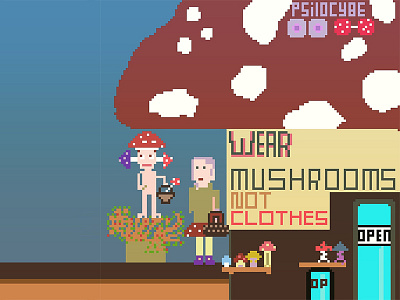 Wear mushrooms not clothes!! pixelart pixel toonagi wearmushroomsnotclothes