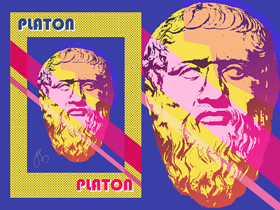 PLATON poster bright bright color combinations bright colors design greek philosopher philosophy plato pop art popart poster poster art poster design