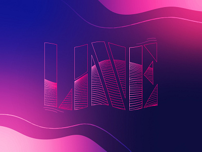 LINE typography abstract bright bright color curves design gradient lines typographic typography vector