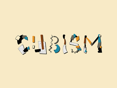 cubism abstract cubism design illustration typography vector