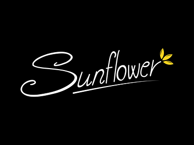 Sunflower - typographic logo design blackandwhite branding design flower logodesign sunflower sunflowers typographic typography