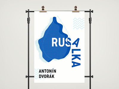 Rusalka - poster inspired by Czech opera abstract design opera typography vector