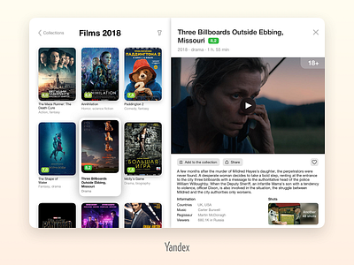 Yandex.Video app design tablet ui ux web website yandex