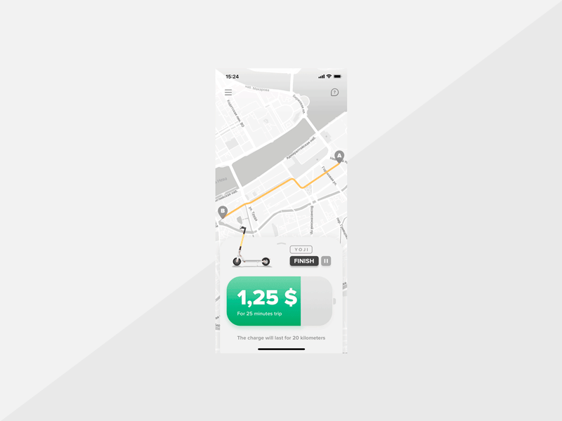 Whoosh — Kick Scooter App Redesign animate app redesign rent ui ux