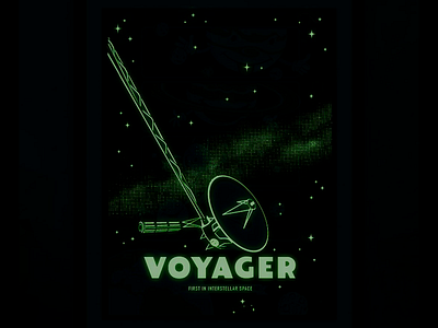Kids Space Voyager - Glow-in-the-Dark image arrrggghhhink chopshopstore planetarysociety poster probe space spaceprobe voyager