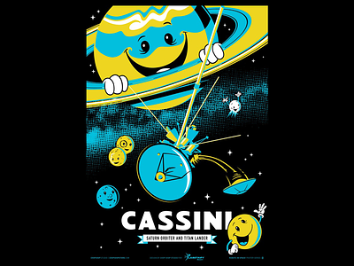 Cassini Poster - Final Image (glowing ink not shown) arrrggghhhink cassini chopshopstore glowinthedark planetarysociety poster probe space spaceprobe