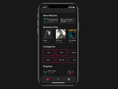 Music app ui design abstract animation app branding design logo ui ux web website