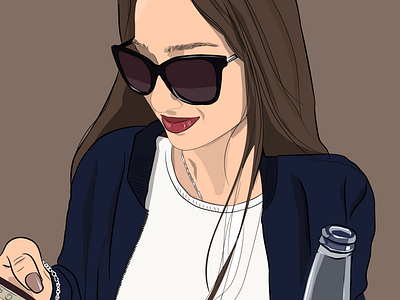 NORA adobe bottle face girl illustration illustrator iphone lips