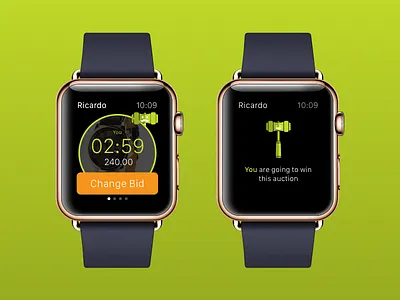 Apple Watch Heighest Bidder animations apple watch auction avatar bidding characters gamification ios watch wearables