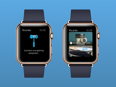 Apple Watch Ricardo animations apple watch auction avatar bidding characters gamification ios watch wearables