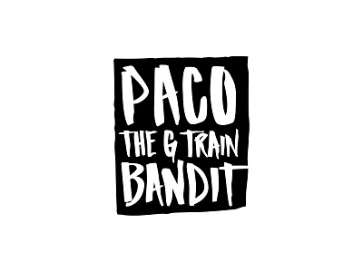 Paco The G Train Bandit Logo branding custom lettering lettering logo logo design logotype
