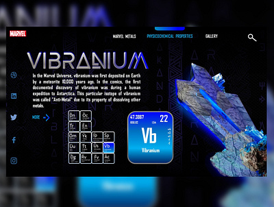 Vibranium Concept branding comunication design element illustration interface language marvelcomics mineral periodic table powerpoint pptx project vibranium web
