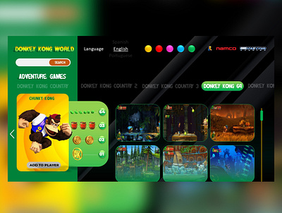 DK Concept Interface Game chunkykong concept design donkeykong game game design illustration interface menu nintendo player profile powerpoint pptx snes web