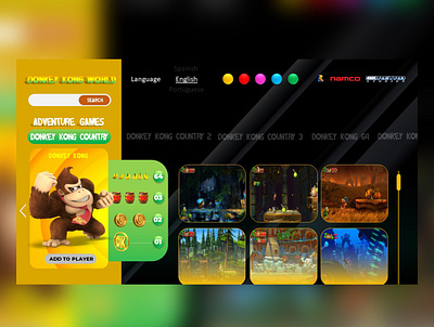 DK Concept Interface Game concept design donkeykong game illustration interface menu menudesign nintendo player powerpoint pptx snes web