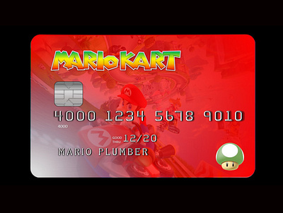 Interface Concept Credit Card Mario Kart credit card design game illustration interface mario mario bros mario kart mariokart nintendo nintendo 64 nintendo64 powerpoint pptx web