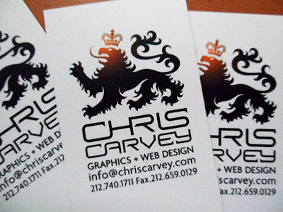 Chris Carvey Business Cards agenda typeface animal business card custom heraldry icon lion logotype