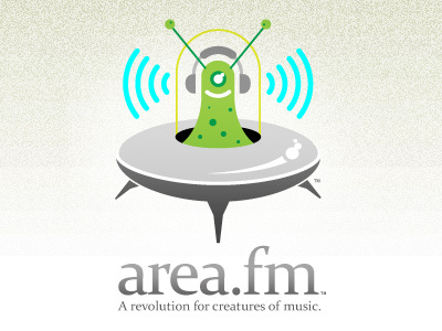 Area.fm branding concept alien app brand creature music space ship