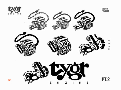 Tygr Design Process Part 2 asset cannabis logo design design process engine exploratory icon idendity illustration logo photoshop sheet vector