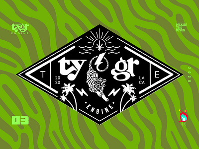 Tygr Seal V3 cannabis design exploratory flat graphic art icon illustration logo los angeles pattern photoshop tiger tiger stripes typography vector