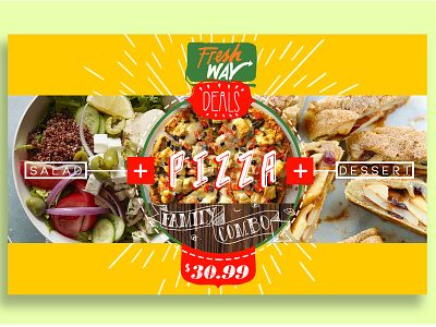 Pizza Deals branding design flat graphic art idendity illustration logo menu typography