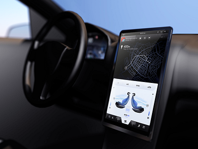 HMI concept design_ivi&cluster design animation automotive cars design illustraion inside of cars interface interior steering wheel vehicle
