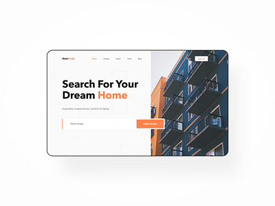 Real Estate Landing Page design landing page design minimal real estate ui ux web web design