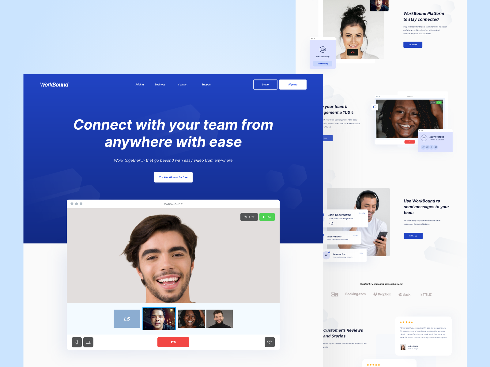 WorkBound Landing Page Design 2 by Collins Donye on Dribbble