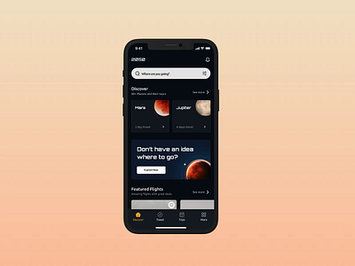 Space 2050 Exploration App design mobile app design space travel travel app ui ux