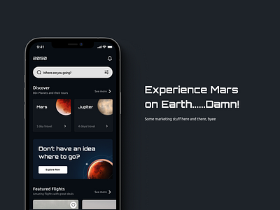 Space 2050 Exploration App design mobile app design space space app trave app travel ui ux
