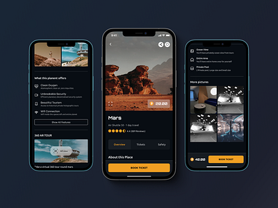 Space 2050 Exploration App design mobile app design space app travel app ui ux