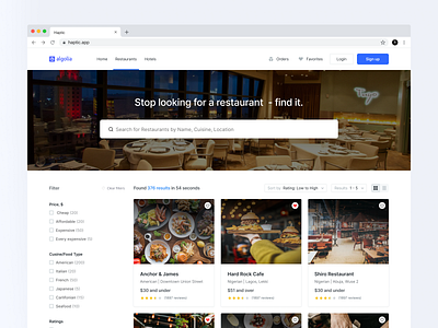 Restaurant finder exploration design finder restaurant restaurant website search ui ux website website design