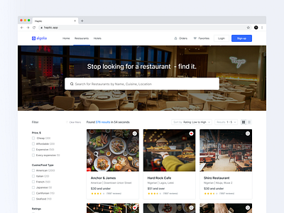 Restaurant finder exploration