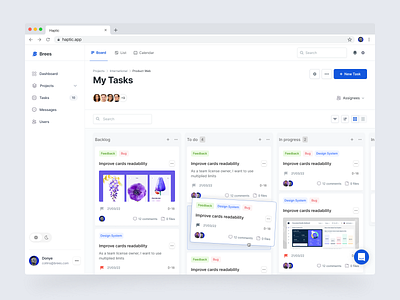 Brees Task Management Tool dashboard design project project management task management tasks ui ux web app