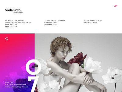 Viola Soto. clean desktop flat minimalist photography portfolio simple ui webdesign