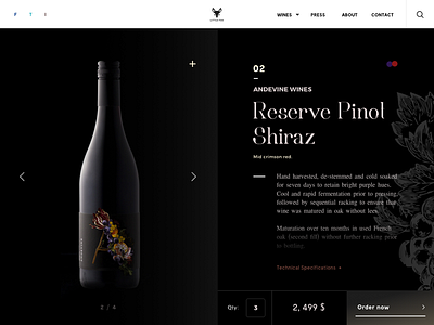 LF - Wine Shop black clean dark ecommerce flat minimal minimalism minimalist shop ui webdesign wine