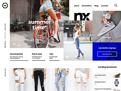 nx clean desktop ecommerce flat grid jeans shop ui ux webdesign